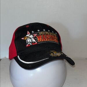 United States Marines Black and Red Hat